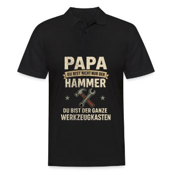 Papa – Tu es toute la boîte à outils - Polo Homme - noir - Devant - Kai (181cm)