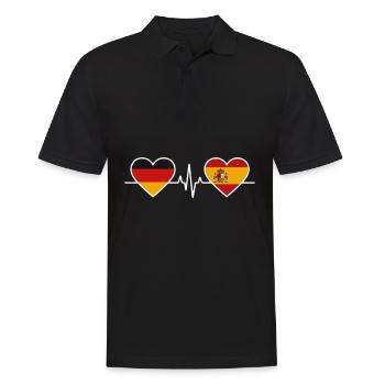 Allemagne Espagne Battement de cœur - Polo Homme - noir - Devant - Kai (181cm)
