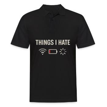 Dinge, die ich hasse - Männer Poloshirt - Schwarz - Vorne - Kai (181cm)