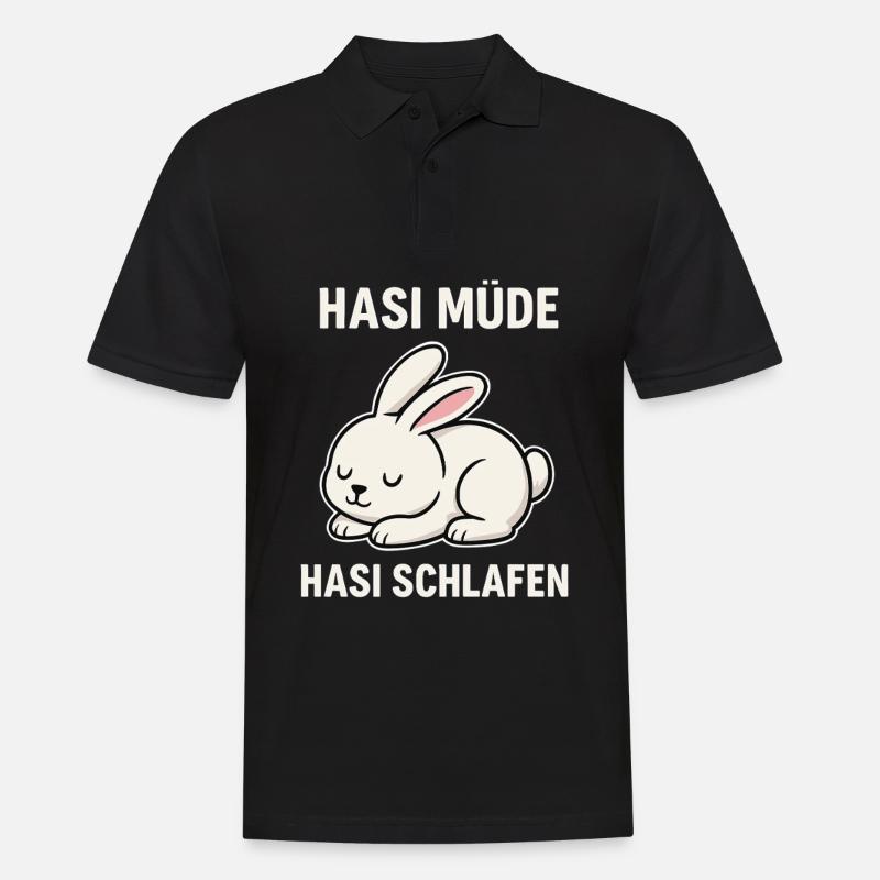 Bunny tired – bunny sleeping - Men's Polo Shirt - black