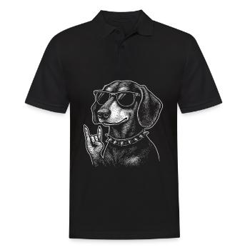 Rock’n’Roll Dachshund – Chien avec style - Polo Homme - noir - Devant - Kai (181cm)