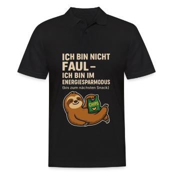 Mode d’économie d’énergie Sloth Snack Shirt - Polo Homme - noir - Devant - Kai (181cm)