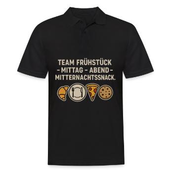 Team Breakfast Lunch Evening Midnight Snack - Men's Polo Shirt - black - Front - Kai (181cm)