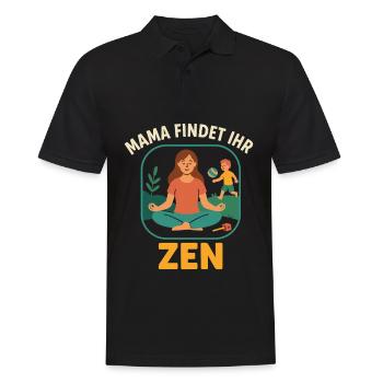 Mama Zen Saying - Men's Polo Shirt - black - Front - Kai (181cm)