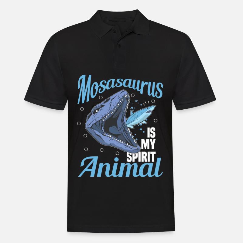 Meeresbiologe Mosasaurus Uhrzeit Dinosaurier - Männer Poloshirt - Schwarz