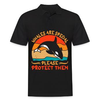 Orca Meeresbiologe Schwertwal Killerwal - Männer Poloshirt - Schwarz - Vorne - Kai (181cm)