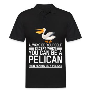 Pelican Pelicans Birds Waterfowl - Men's Polo Shirt - black - Front - Kai (181cm)