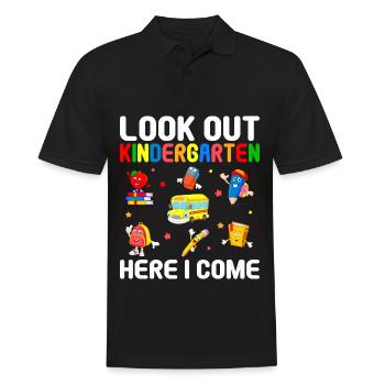 Kindergärtner Lehrer Regenbogenfarben - Männer Poloshirt - Schwarz - Vorne - Kai (181cm)