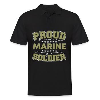 Amerikaner Stolzer Marine Soldier Military Veteran - Männer Poloshirt - Schwarz - Vorne - Kai (181cm)