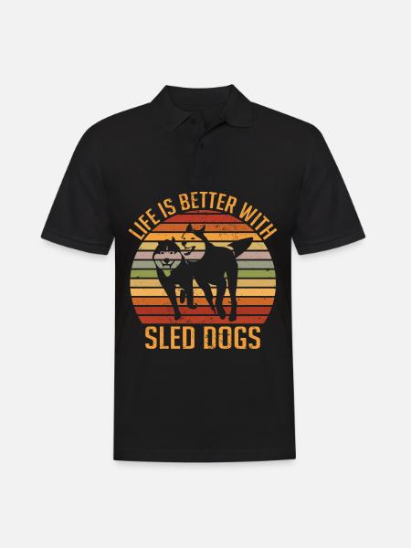 Alaska Mushing Dog Mushers Huskies - Men's Polo Shirt - black