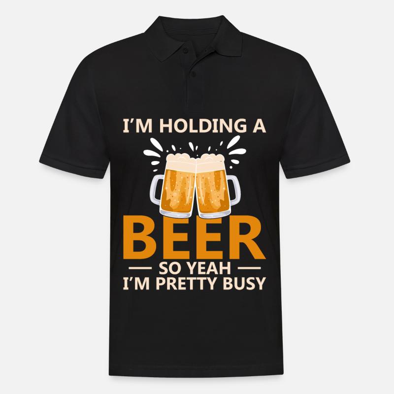 Lustiger Bier Spruch Bier Trinker - Männer Poloshirt - Schwarz