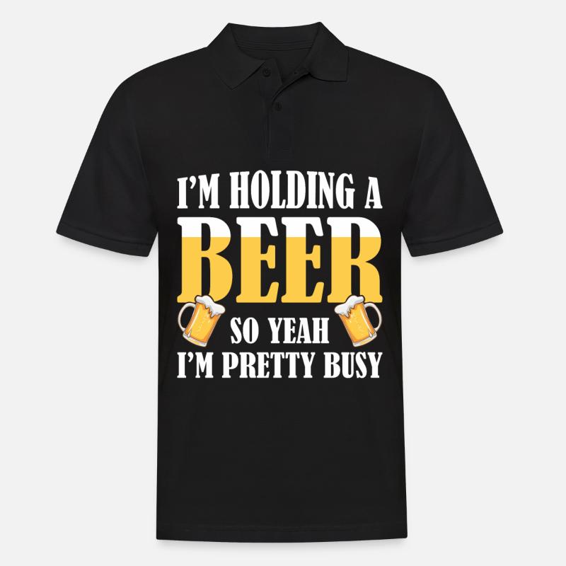 Lustiger Bier Spruch Bier Trinker - Männer Poloshirt - Schwarz