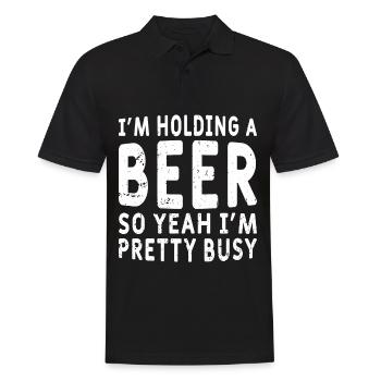 Lustiger Bier Spruch Bier Trinker - Männer Poloshirt - Schwarz - Vorne - Kai (181cm)