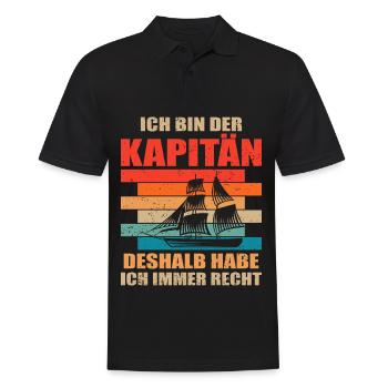 Kapitän Bootsschein Segeln Boot - Männer Poloshirt - Schwarz - Vorne - Kai (181cm)