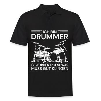 Drummer Drumsticks Schlagzeug Musiker - Männer Poloshirt - Schwarz - Vorne - Kai (181cm)