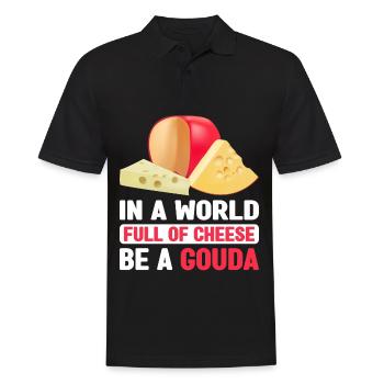Cheese Gouda Ricotta Clothing - Men's Polo Shirt - black - Front - Kai (181cm)
