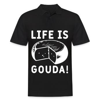 Cheese Gouda Ricotta Clothing - Men's Polo Shirt - black - Front - Kai (181cm)