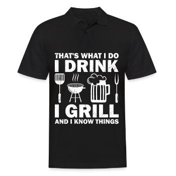 Ich Trinke, Ich Grille Und Weiß Dinge Grillbier - Männer Poloshirt - Schwarz - Vorne - Kai (181cm)