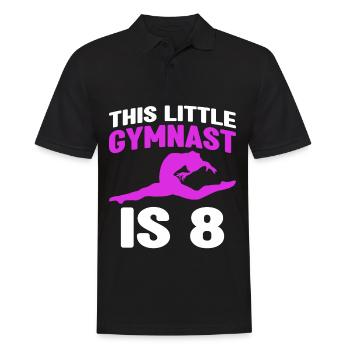 8 Jahre Alte Gymnast Athlet Geburtstags Kind - Männer Poloshirt - Schwarz - Vorne - Kai (181cm)