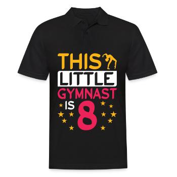 8 Jahre Alte Gymnast Athlet Geburtstags Kind - Männer Poloshirt - Schwarz - Vorne - Kai (181cm)