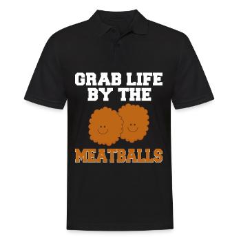 Meatballs Italian Humor Italy - Men's Polo Shirt - black - Front - Kai (181cm)