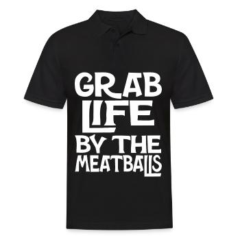 Meatballs Italian Humor Italy - Men's Polo Shirt - black - Front - Kai (181cm)