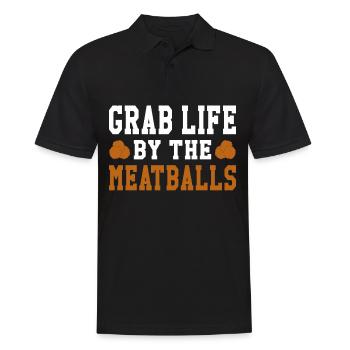 Meatballs Italian Humor Italy - Men's Polo Shirt - black - Front - Kai (181cm)