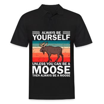 Lustiges Elch Hirsche Bekleidung - Männer Poloshirt - Schwarz - Vorne - Kai (181cm)