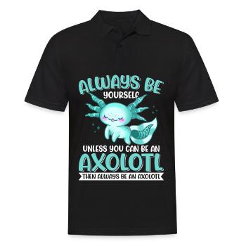 Axolotl Amphibie Lurch Salamander - Männer Poloshirt - Schwarz - Vorne - Kai (181cm)