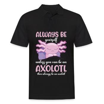 Axolotl Amphibie Lurch Salamander - Männer Poloshirt - Schwarz - Vorne - Kai (181cm)
