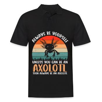 Axolotl Amphibie Lurch Salamander - Männer Poloshirt - Schwarz - Vorne - Kai (181cm)