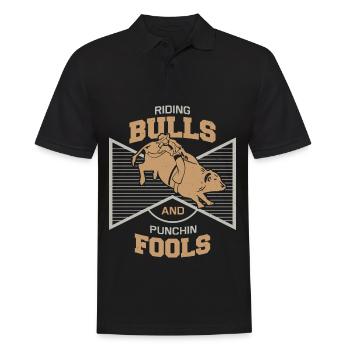 Cowboy Bull Riding Bulls - Men's Polo Shirt - black - Front - Kai (181cm)