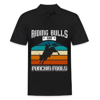 Cowboy Bull Riding Bulls - Men's Polo Shirt - black - Front - Kai (181cm)