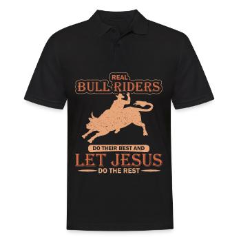 Cowboy Bull Riding Bulls - Men's Polo Shirt - black - Front - Kai (181cm)