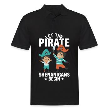 Les Pirates -Shenanigans Crossbones Freeboter - Polo Homme - noir - Devant - Kai (181cm)