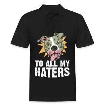 Pit Bull Bulldog Terrier Chien Amoureux des Chiens - Polo Homme - noir - Devant - Kai (181cm)