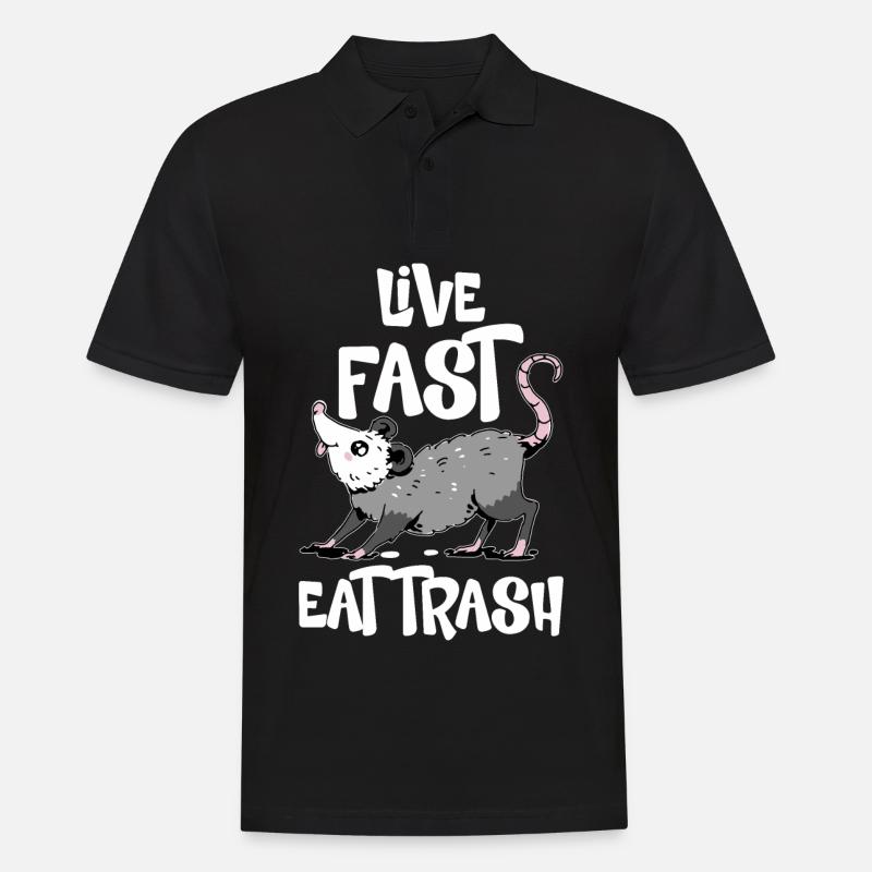 Opossum Trash Opossum Retro - Männer Poloshirt - Schwarz