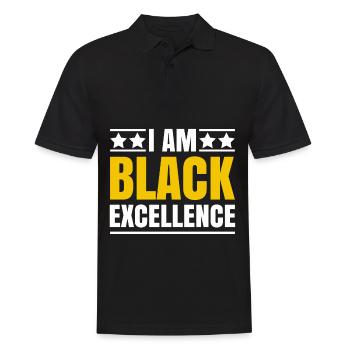 Black Woman African American Pride - Männer Poloshirt - Schwarz - Vorne - Kai (181cm)