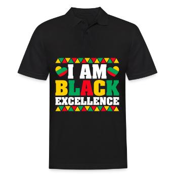Black Woman African American Pride - Männer Poloshirt - Schwarz - Vorne - Kai (181cm)