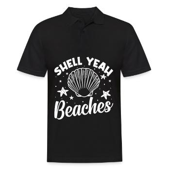 Shell Sea Turtle Lovers Beaches - Men's Polo Shirt - black - Front - Kai (181cm)