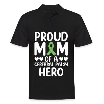 Proud mother of cerebral palsy Hero CP - Men's Polo Shirt - black - Front - Kai (181cm)