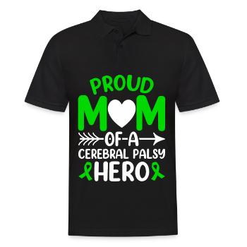 Proud mother of cerebral palsy Hero CP - Men's Polo Shirt - black - Front - Kai (181cm)