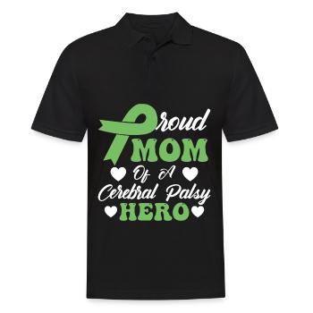 Proud mother of cerebral palsy Hero CP - Men's Polo Shirt - black - Front - Kai (181cm)