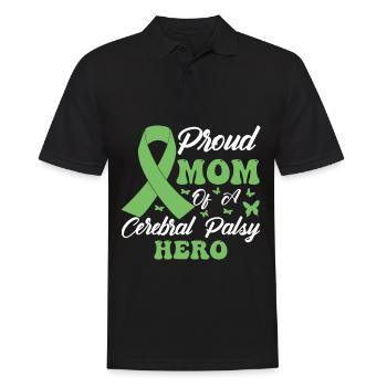 Proud mother of cerebral palsy Hero CP - Men's Polo Shirt - black - Front - Kai (181cm)