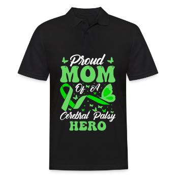 Proud mother of cerebral palsy Hero CP - Men's Polo Shirt - black - Front - Kai (181cm)