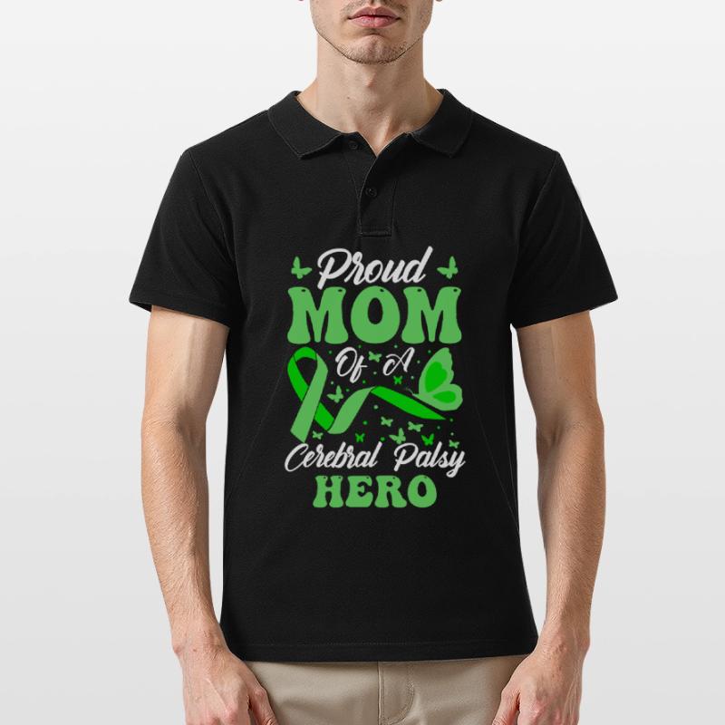 Stolze Mutter Einer Hirnlähmung Held CP Männer Poloshirt