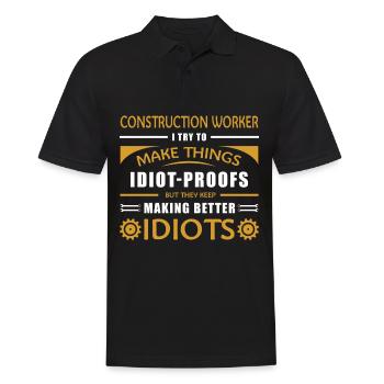 Conception de construction pour hommes Papa Ouvrier de la construction - Polo Homme - noir - Devant - Kai (181cm)