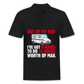 Lieferfahrer -Outfit -Witz -Lieferwagen Design - Männer Poloshirt - Schwarz - Vorne - Kai (181cm)