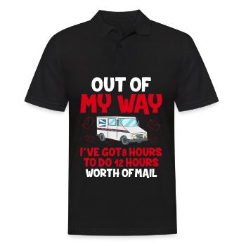 Lieferfahrer -Outfit -Witz -Lieferwagen Design - Männer Poloshirt - Schwarz - Vorne - Kai (181cm)