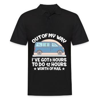 Lieferfahrer -Outfit -Witz -Lieferwagen Design - Männer Poloshirt - Schwarz - Vorne - Kai (181cm)